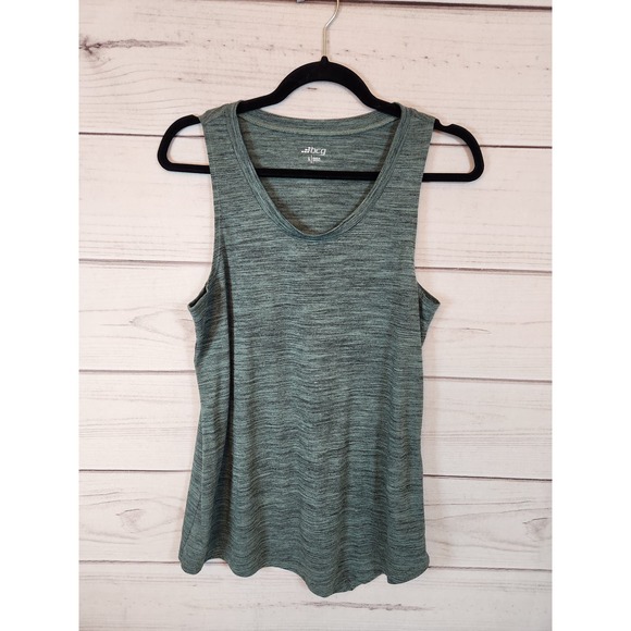 BCG Women's Green Solid ‎ V-Neck Sleeveless Activewear Tank Top Size Large - Picture 1 of 6
